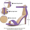 image:imageAllegra K Women Suede Ankle Strap High Stiletto Heel Open Toe SandalsPurple