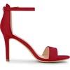 image:imageAllegra K Women Suede Ankle Strap High Stiletto Heel Open Toe SandalsRed