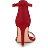 image:imageAllegra K Women Suede Ankle Strap High Stiletto Heel Open Toe SandalsRed