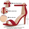 image:imageAllegra K Women Suede Ankle Strap High Stiletto Heel Open Toe SandalsRed