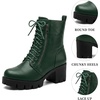 image:imageAllegra K Lace Up Chunky Heel Platform Ankle Combat Boots for WomenDark Green