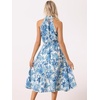 image:imageAllegra K Women Boho Summer Sleeveless Floral Print Halter Neck SundressBlue