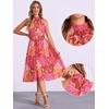 image:imageAllegra K Women Boho Summer Sleeveless Floral Print Halter Neck SundressRose Red