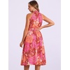 image:imageAllegra K Women Boho Summer Sleeveless Floral Print Halter Neck SundressRose Red