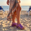 image:imageAllegra K Women Glitter Hollow Out Peeptoe Platform Adjustable SandalsPurple