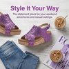 image:imageAllegra K Women Glitter Hollow Out Peeptoe Platform Adjustable SandalsPurple