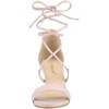 image:imageAllegra K Women Kitten Heel Lace Up Open Toe SandalsBeige Pink