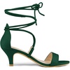 image:imageAllegra K Women Kitten Heel Lace Up Open Toe SandalsGreen