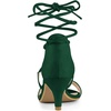 image:imageAllegra K Women Kitten Heel Lace Up Open Toe SandalsGreen