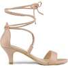 image:imageAllegra K Women Kitten Heel Lace Up Open Toe SandalsNude