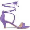 image:imageAllegra K Women Kitten Heel Lace Up Open Toe SandalsPurple