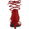 image:imageAllegra K Women Kitten Heel Lace Up Open Toe SandalsRed