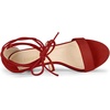 image:imageAllegra K Women Kitten Heel Lace Up Open Toe SandalsRed