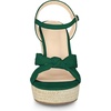image:imageAllegra K Women Open Toe Platform Slingback Espadrille Wedge Heel SandalsDark Green