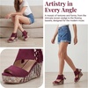 image:imageAllegra K Women Plaid Side Zipper LaceUp Peeptoe Platform SandalsBurgundy