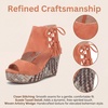 image:imageAllegra K Women Plaid Side Zipper LaceUp Peeptoe Platform SandalsOrange