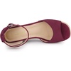 image:imageAllegra K Women Platform Espadrille Wedge Open Toe Ankle Strap SandalsBurgundy