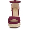 image:imageAllegra K Women Platform Espadrille Wedge Open Toe Ankle Strap SandalsBurgundy