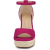 image:imageAllegra K Women Platform Espadrille Wedge Open Toe Ankle Strap SandalsHot Pink