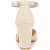 image:imageAllegra K Women Rhinestone Pointed Toe Ankle Strap Chunky Heels PumpsBeige