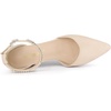 image:imageAllegra K Women Rhinestone Pointed Toe Ankle Strap Chunky Heels PumpsBeige
