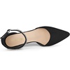 image:imageAllegra K Women Rhinestone Pointed Toe Ankle Strap Chunky Heels PumpsBlack