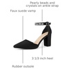 image:imageAllegra K Women Rhinestone Pointed Toe Ankle Strap Chunky Heels PumpsBlack
