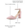image:imageAllegra K Women Rhinestone Pointed Toe Ankle Strap Chunky Heels PumpsLight Pink