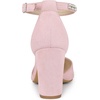 image:imageAllegra K Women Rhinestone Pointed Toe Ankle Strap Chunky Heels PumpsLight Pink