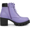 image:imageAllegra K Women Round Toe Chunky Heel Lace Up Platform Combat BootsLight Purple