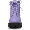 image:imageAllegra K Women Round Toe Chunky Heel Lace Up Platform Combat BootsLight Purple