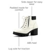 image:imageAllegra K Women Round Toe Chunky Heel Lace Up Platform Combat BootsWhite