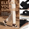 image:imageAllegra K Women Solid Color Hollowout Platform Elastic Band SandalsBlack