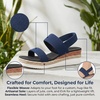 image:imageAllegra K Women Solid Color Hollowout Platform Elastic Band SandalsBlue