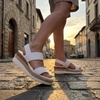 image:imageAllegra K Women Solid Color Hollowout Platform Elastic Band SandalsWhite