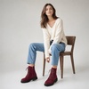 image:imageAllegra K Womens Combat Boots Platform Ankle BootsBurgundy