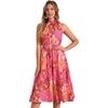 image:imageAllegra K Women Boho Summer Sleeveless Floral Print Halter Neck SundressRose Red