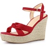 image:imageAllegra K Women Open Toe Platform Slingback Espadrille Wedge Heel SandalsRed