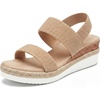 image:imageAllegra K Women Solid Color Hollowout Platform Elastic Band SandalsBrown