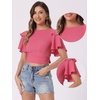 image:imageAllegra K Boho Tie Front Crop Top for Womens Sexy Spicy Deep V Neck TopsHot Pink