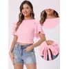image:imageAllegra K Boho Tie Front Crop Top for Womens Sexy Spicy Deep V Neck TopsLight Pink