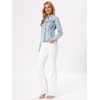 image:imageAllegra K Denim Jacket Womens Classic Stand Collar Long Sleeve Jean JacketsLight Wash