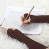 image:imageAllegra K Ladies Fall Knitted Arm Warmmers Thumbhole Long Fingerless Gloves PairBrown
