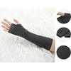 image:imageAllegra K Ladies Fall Knitted Arm Warmmers Thumbhole Long Fingerless Gloves PairDark Gray