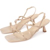 image:imageAllegra K Strappy Heels for Women Slingback Square Toe Kitten Heels SandalsNude