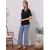 image:imageAllegra K Women Casual Stretchy Cowl Neck Short Sleeve BlouseBlack