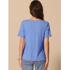 image:imageAllegra K Women Casual Stretchy Cowl Neck Short Sleeve BlouseBlue