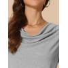 image:imageAllegra K Women Casual Stretchy Cowl Neck Short Sleeve BlouseGrey