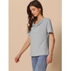 image:imageAllegra K Women Casual Stretchy Cowl Neck Short Sleeve BlouseGrey