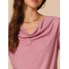 image:imageAllegra K Women Casual Stretchy Cowl Neck Short Sleeve BlouseRed